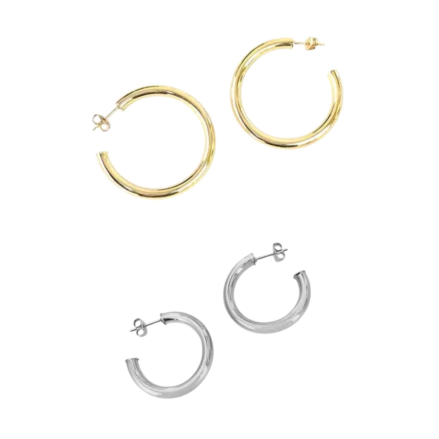 Maya J 1" Hoop Earrings - 14K Gold-Plated Brass