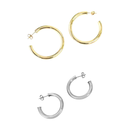 Maya J 1" Hoop Earrings - 14K Gold-Plated Brass