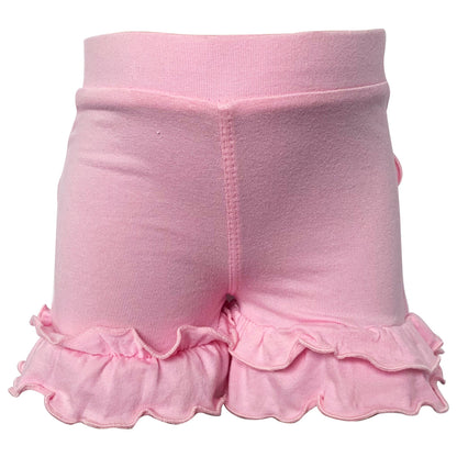 AnnLoren Pink Girls Ruffle Butt Shorts Kids Summer Clothing