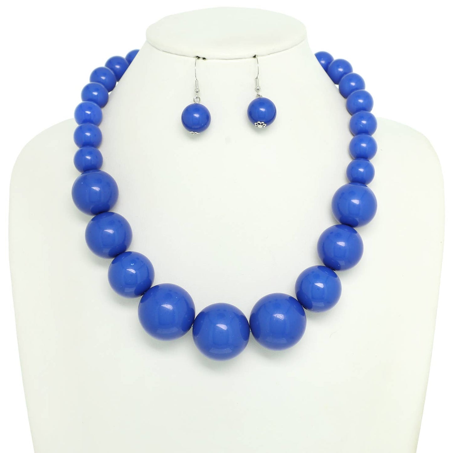 Pearl Large Bead Statement Necklace Earring Set