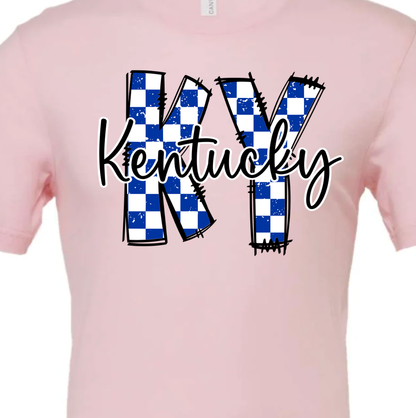 Kentucky Blue Checkered Tee or Sweatshirt