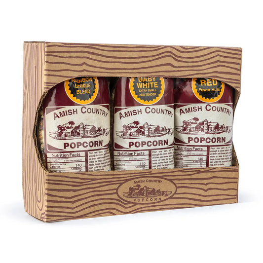 Amish Country 3/1lb Bags of Assorted Popcorn Gift Box