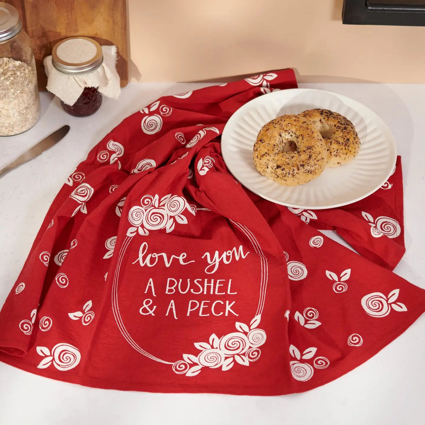 I love you a bushel and a peck tea towel