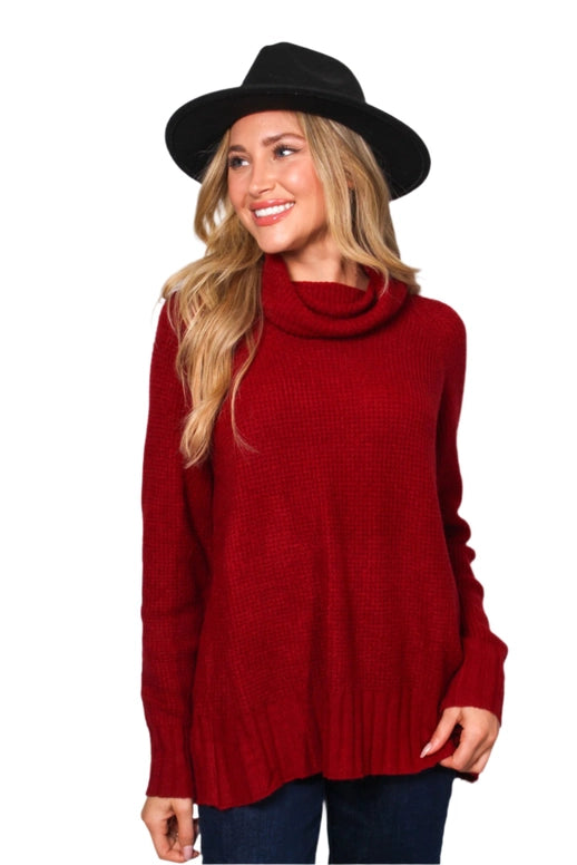 Masala Cowl Neck Knitted Long Sleeve Sweater