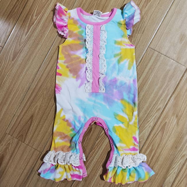 Pastel Tie Dye Baby Girls Spring Romper Easter Kids Clothes