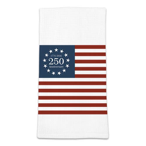 250th Anniversary Waffle Knit Kitchen Towels