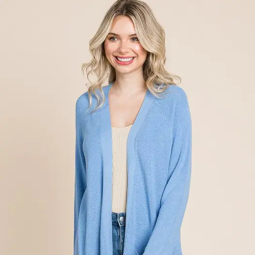 Plus Spring Blue Cardigan