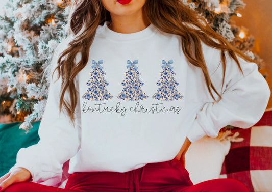 Preppy Chinoiserie Kentucky Christmas Trees Sweatshirt