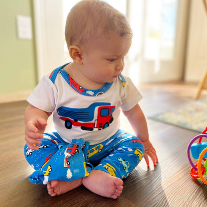 Boys Baby Shower Gift  Layette Onesie Cars Trucks sz 6-12 Mo