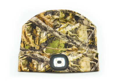 Night Scope Sportsman Rechargeable Led Beanie - Camo and Hunters Orange