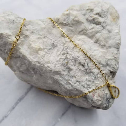Mustard Seed Teardrop Pendant Necklace