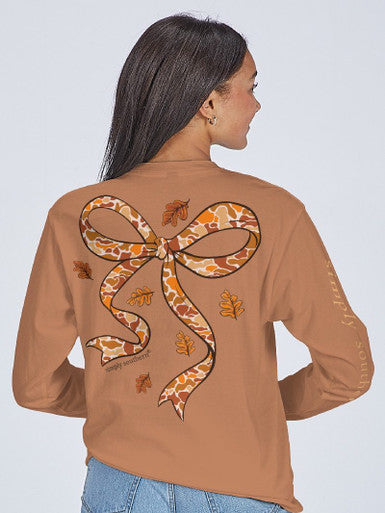 Simply Southern Chestnut Camo Bow Long Sleeve T-shirt