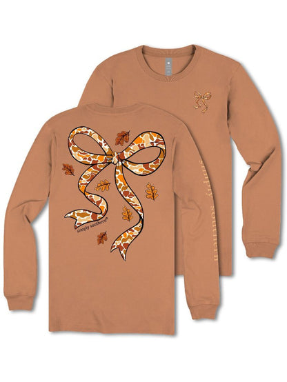 Simply Southern Chestnut Camo Bow Long Sleeve T-shirt
