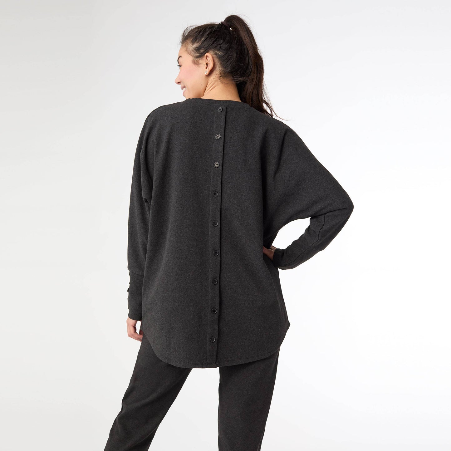CoCo + Carmen Brushed Sweater with Button Back