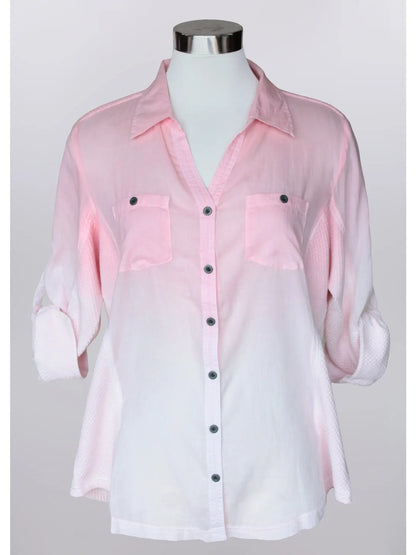 Keren Hart Pink Ombre Long Sleeve Top