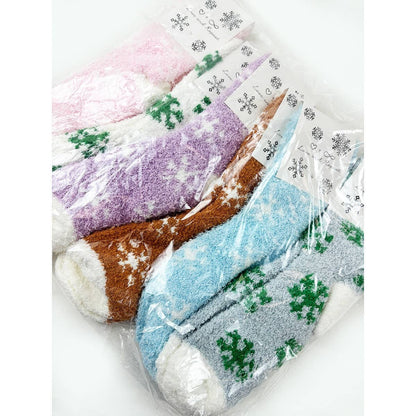 Cozy Snowflake Winter Fuzzy Socks