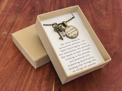 Nevertheless She Persisted Necklace - Boxed Faith Gift