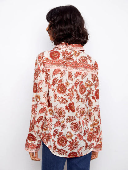 Charlie B Printed Cotton Voile Button-Up Blouse - Florelle