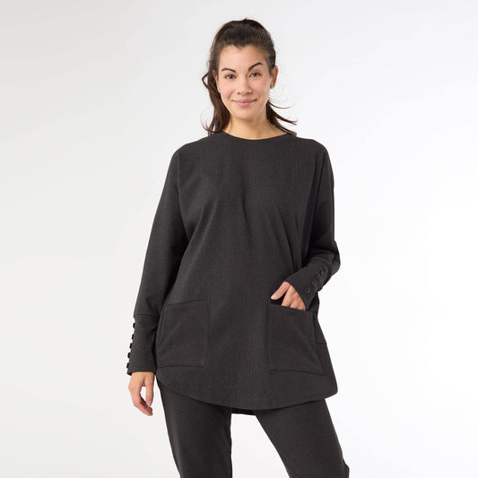 CoCo + Carmen Brushed Sweater with Button Back