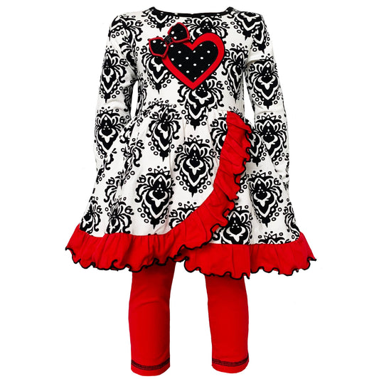Damask Heart AnnLoren Girls Legging Outfit
