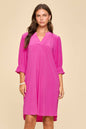 Smocked Sleeve Lizzy Collar Shirt Dress