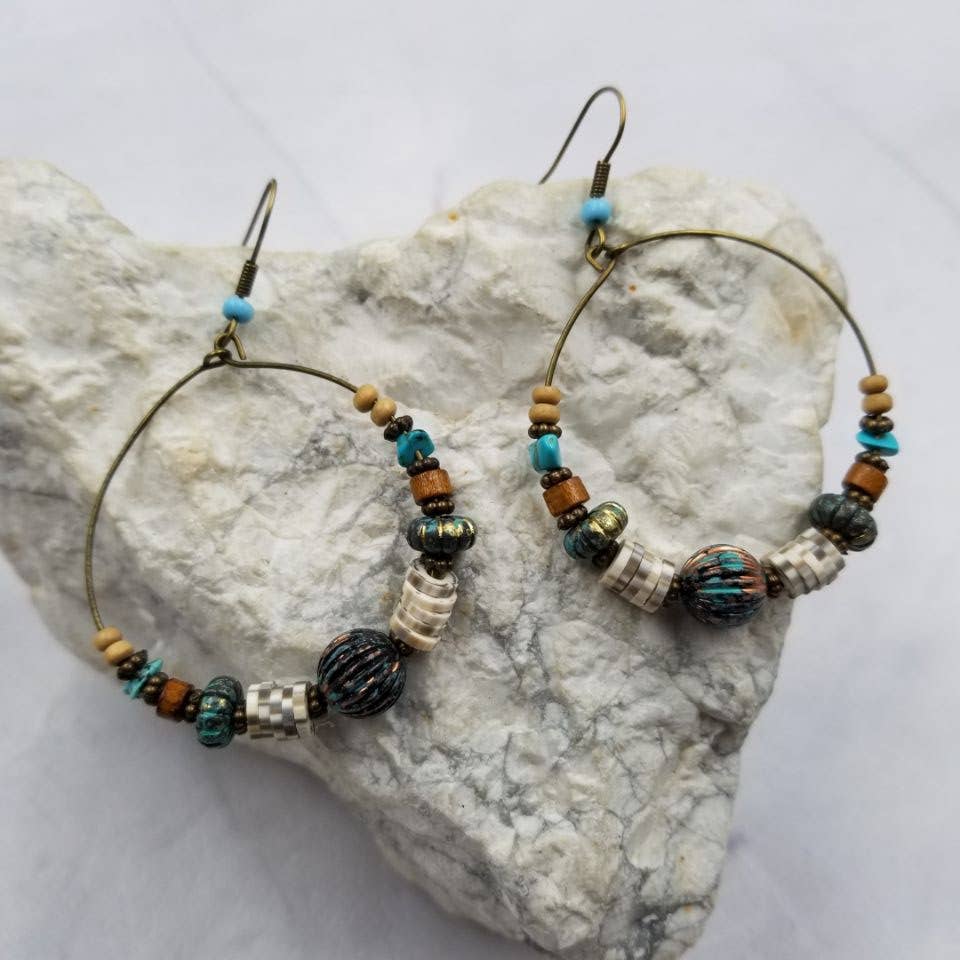 Boho Turquoise Bead Earrings