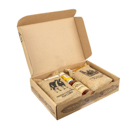 Amish Country Burlap Gift Box