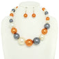 Pearl Large Bead Statement Necklace Earring Set