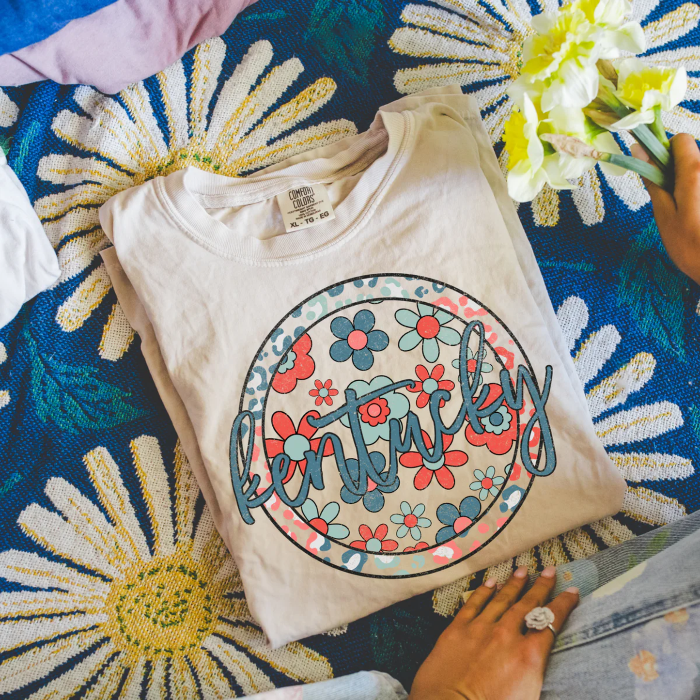 Kentucky Floral Comfort Colors Tee