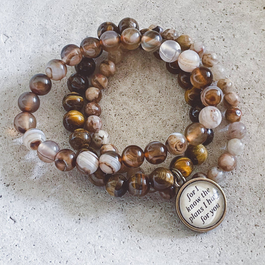I Know The Plans Christian Bracelet Stack - Jeremiah 29:11