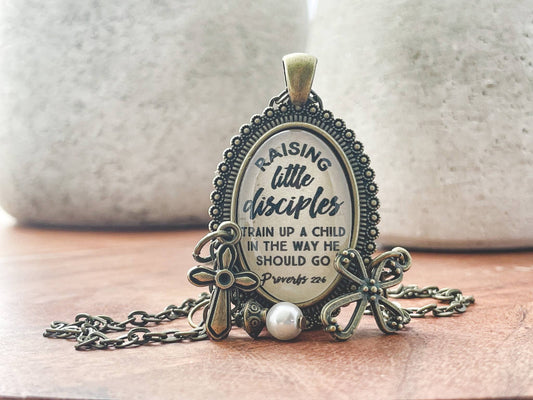 Raising Little Disciples Proverbs 22:6 Necklace Mother's Day