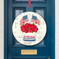 God Bless America Floral Stoneware Door Hanger
