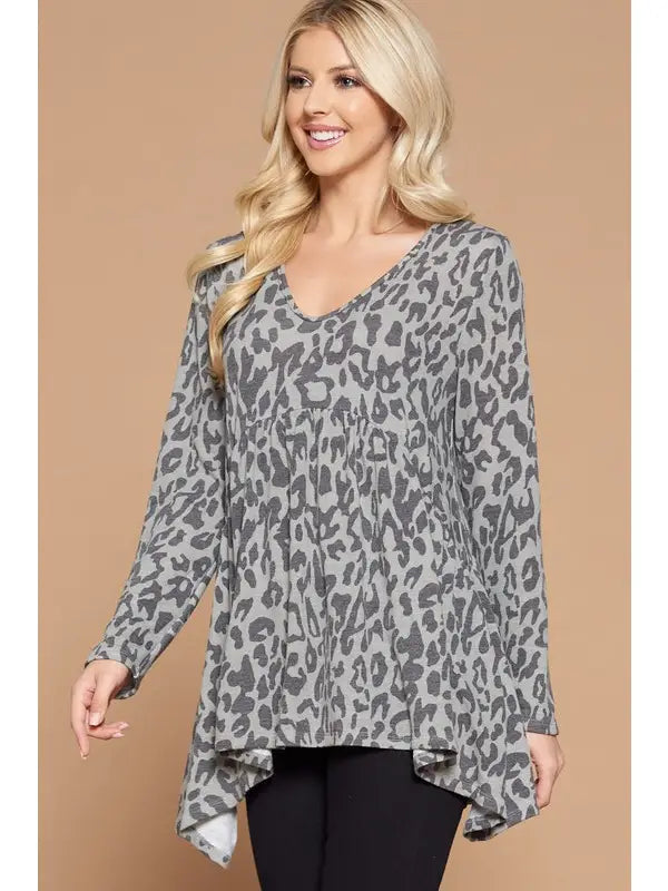 Animal Print Babydoll Tunic