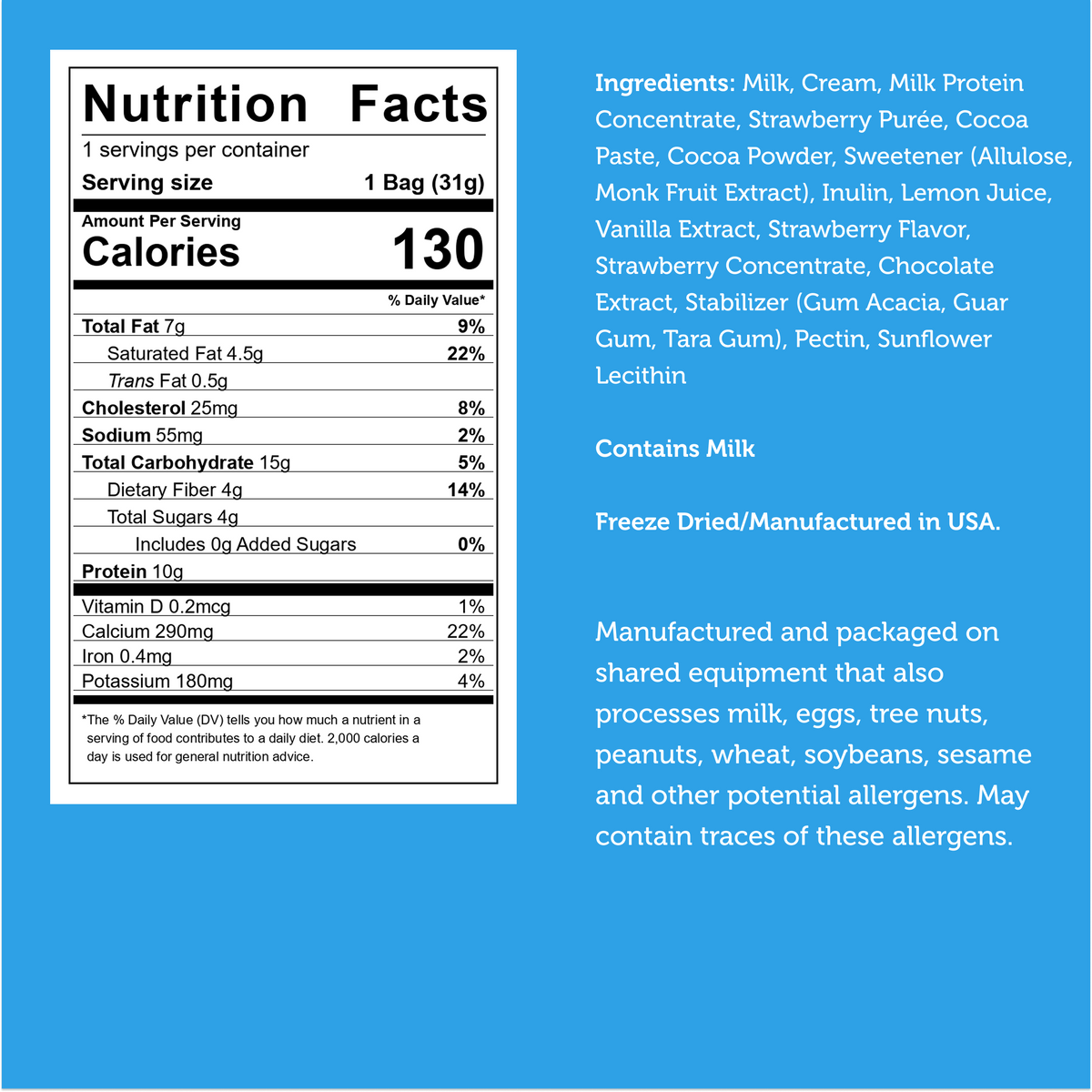Freeze-Dried Neapolitan Protein Ice Cream Zero Sugar