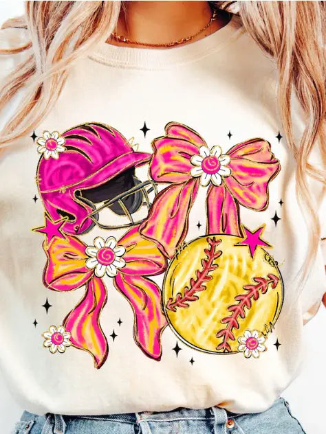 Softball Bow Coquette T-shirt
