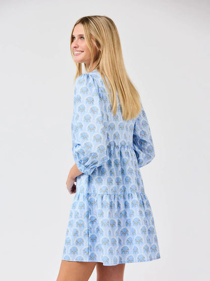 Mary Square Cooper Dress in Botanica Blooms Blue