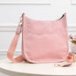 Pink The Bijou Faux Suede Crossbody Bag w/ Canvas Strap