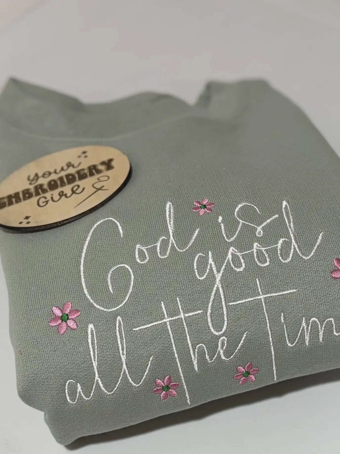 God is Good Embroidered Crewneck
