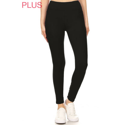 Plus Size  3" Yoga Band Buttery Soft Leggings
