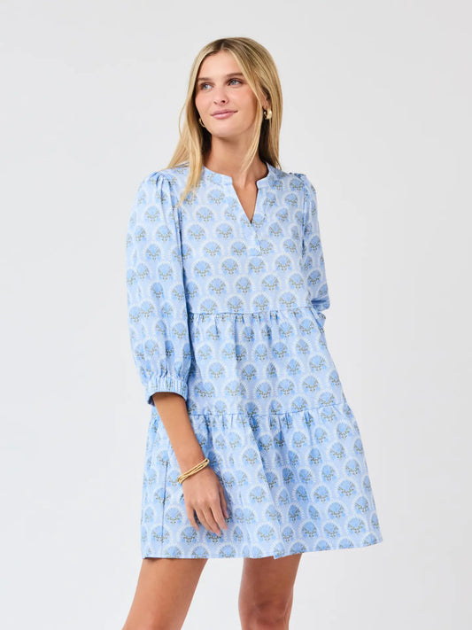Mary Square Cooper Dress in Botanica Blooms Blue