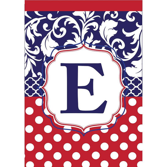 Garden flag - Monogram "E" Red, White & Blue