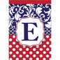 Garden flag - Monogram "E" Red, White & Blue