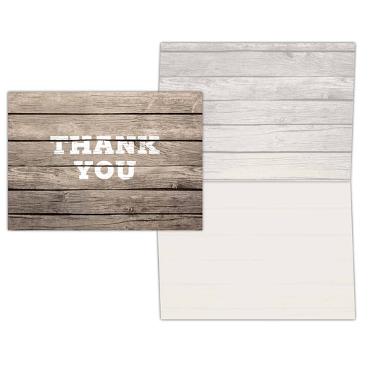 Rustic Thank You - Boxed Thank You Cards - 15 Cards and Enve
