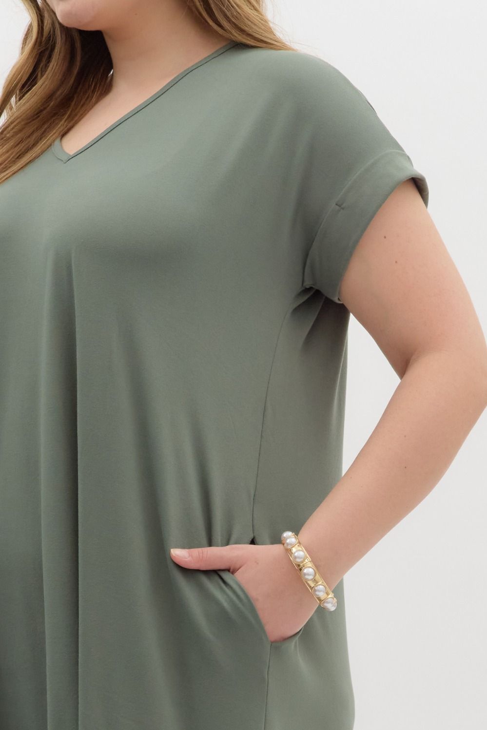 Entro Plus Maxi Dress  - Army