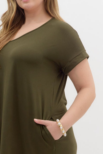 Entro Plus Maxi Dress  - Olive