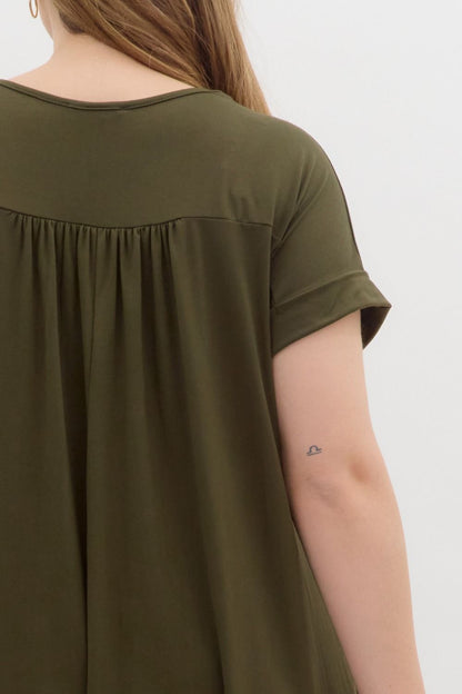 Entro Plus Maxi Dress  - Olive