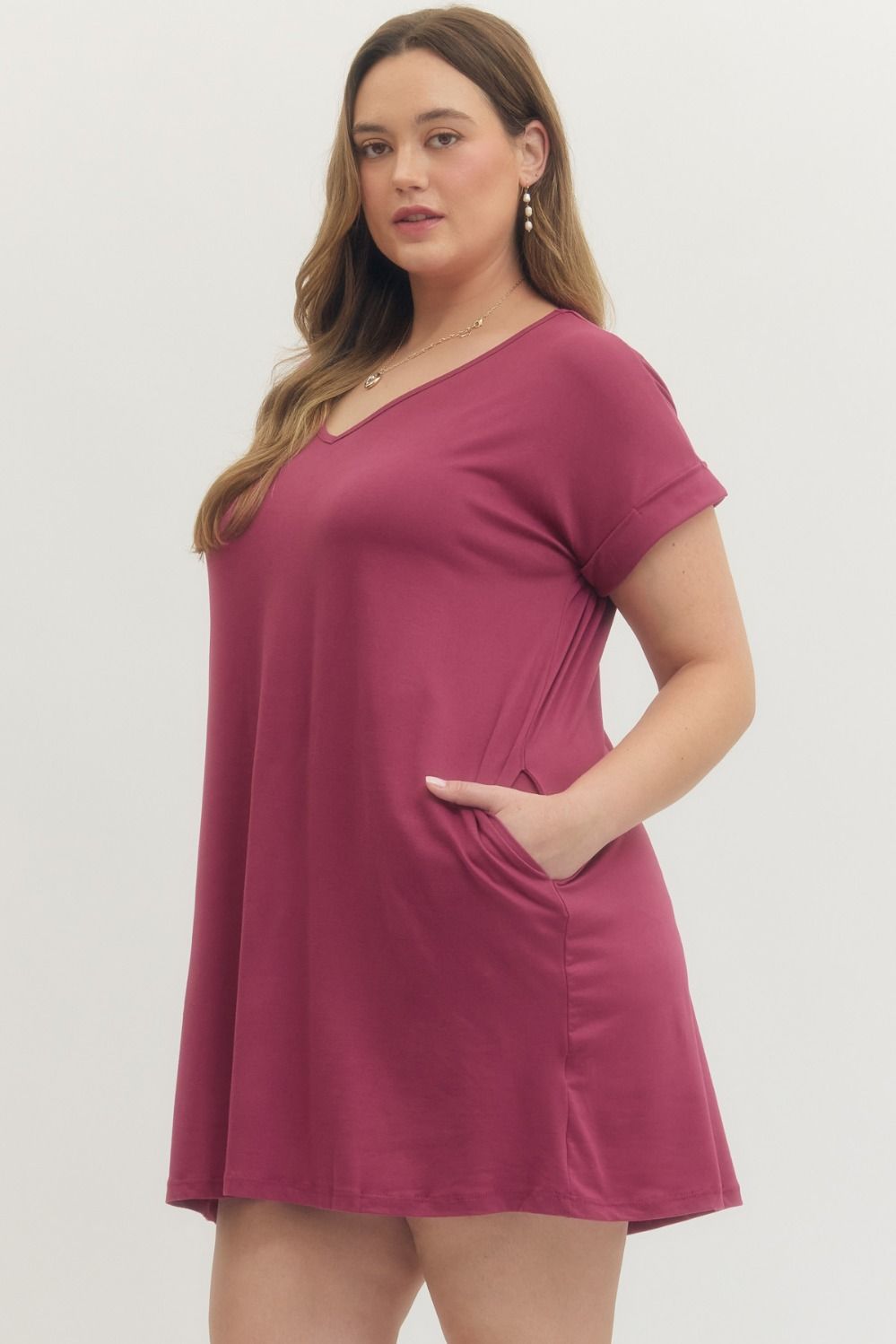 Entro Plus Knit Dress/Tunic Magenta or Teal