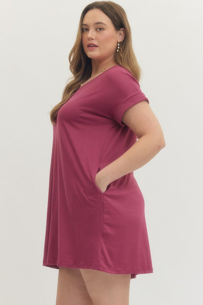 Entro Plus Knit Dress/Tunic Magenta or Teal