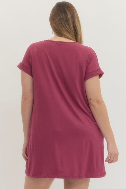 Entro Plus Knit Dress/Tunic Magenta or Teal