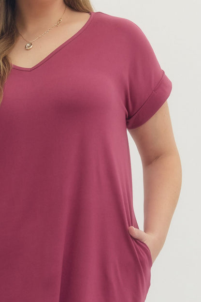 Entro Plus Knit Dress/Tunic Magenta or Teal